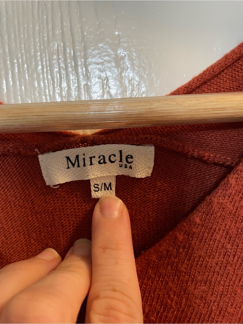 Miracle USA Rust Angora Blend Oversized V-Neck Sweater S/M - Picture 3 of 8